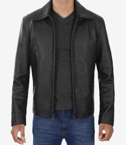 Men’s Black Cowhide Leather Jacket