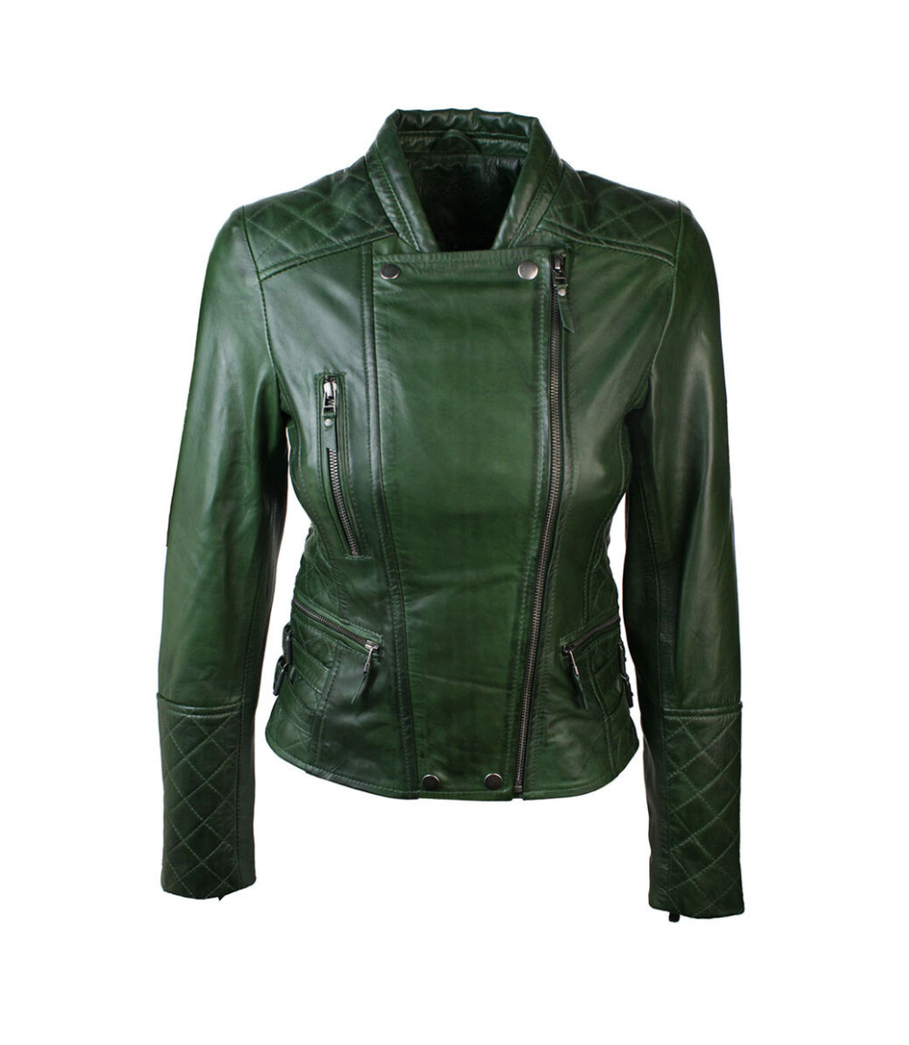 Women’s Fashion Green Biker Leather Jacket 2 Womens-Fashion-Green-Biker-Leather-Jacket-2.png